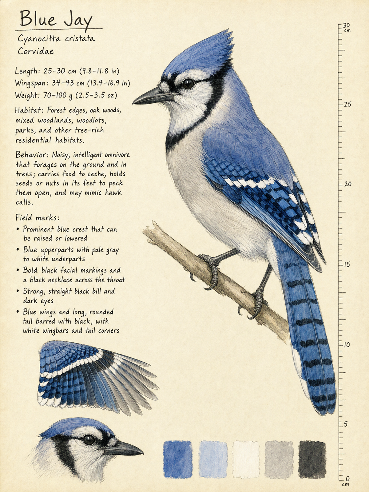 Blue Jay field-journal plate